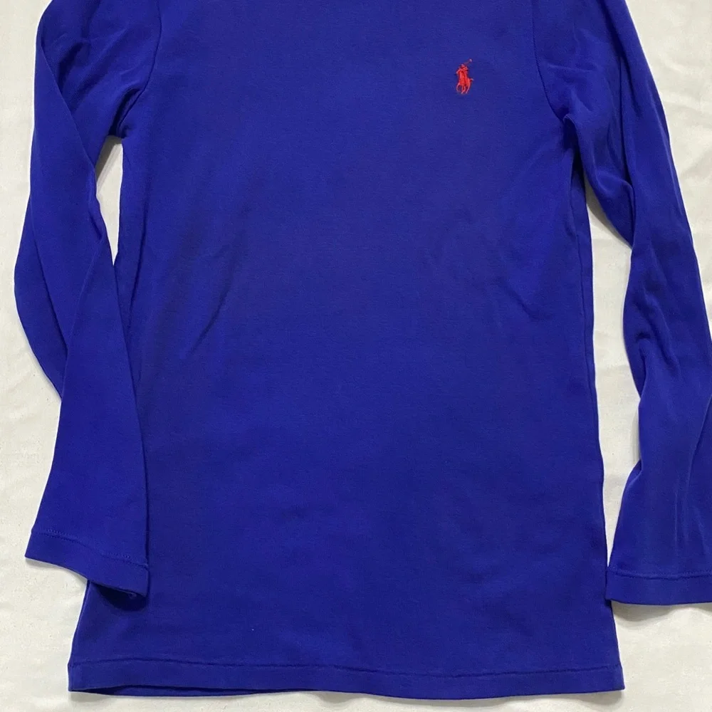 Ralph Lauren Sport Royal Blue Long Sleeve Tee w/ Red Polo Pony - Picture 6 of 10